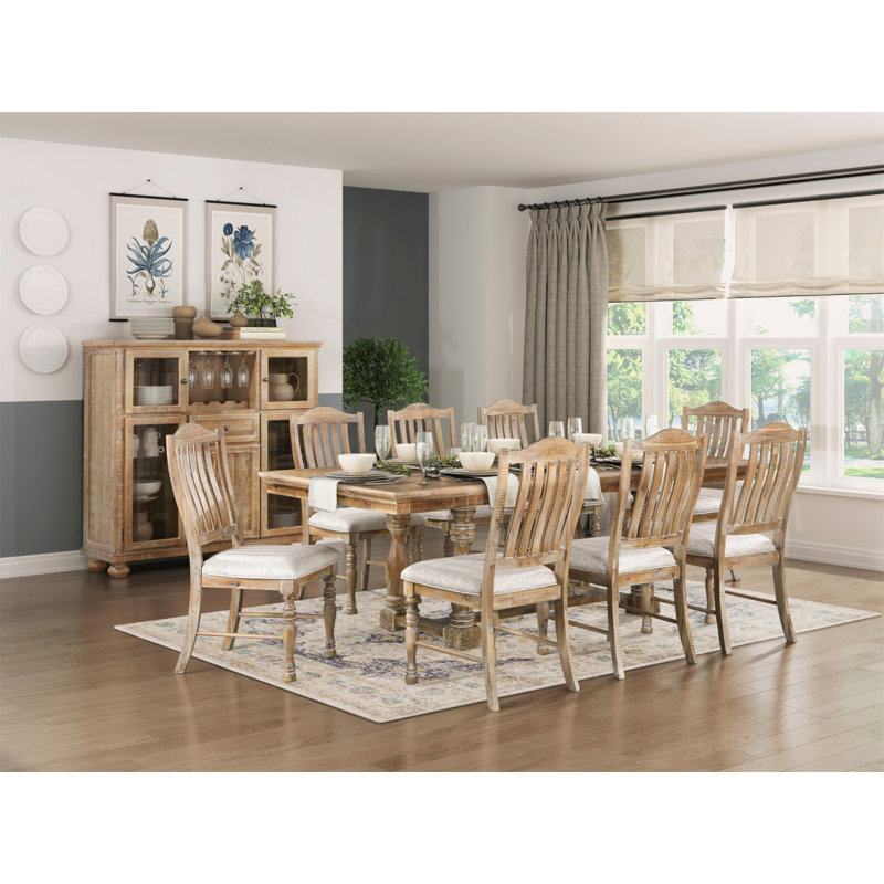 Traditional Farmhouse Style Dining Table With Leaf Extension 1Pc Wheat Finish Wooden Kitchen Furniture